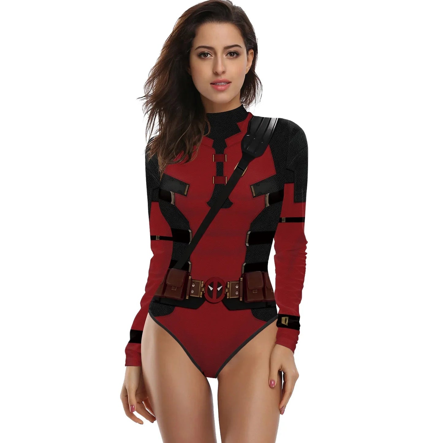 Frauen Mädchen Badeanzug Superheld Wolverine Deadpool Cosplay Kostüm Body Langarm Bikini Bademode Badeanzug Halloween Party So ist Leben
