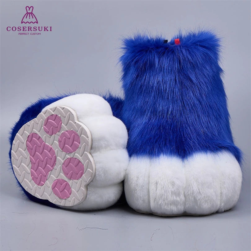 Kigurumi Fursuit Feline und Canine Paw Schuhe Pelzige Cosplay Schuhe Comic Con Performance Schuhe So ist Leben
