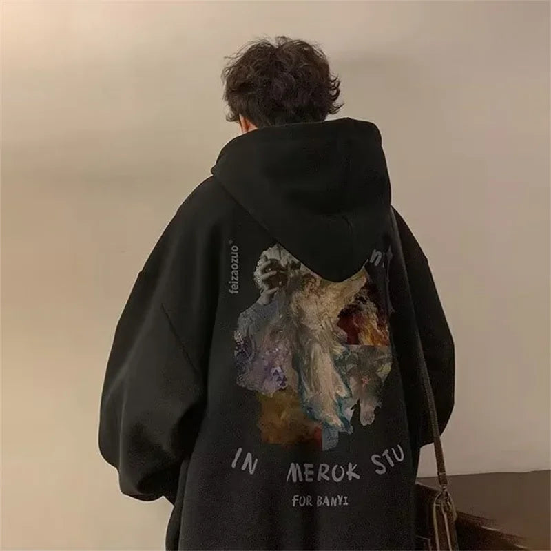 Neue Goth Grafik Gedruckt Pullover Hoodies Für Männer Y2K Vintage Streetwear Mit Kapuze Sweatshirts Herbst Baggy Hip Hop Mode Hoody So ist Leben