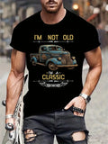 Lässiges T-Shirt aus weichem Stoff mit klassischem Auto-Grafikdruck - So ist Leben
