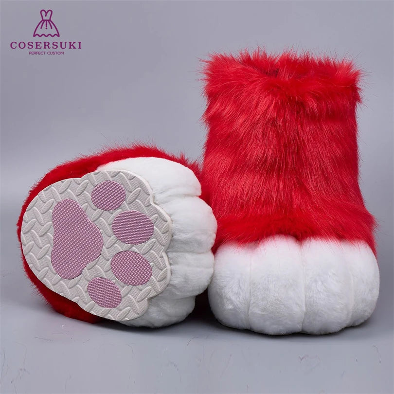Kigurumi Fursuit Feline und Canine Paw Schuhe Pelzige Cosplay Schuhe Comic Con Performance Schuhe So ist Leben