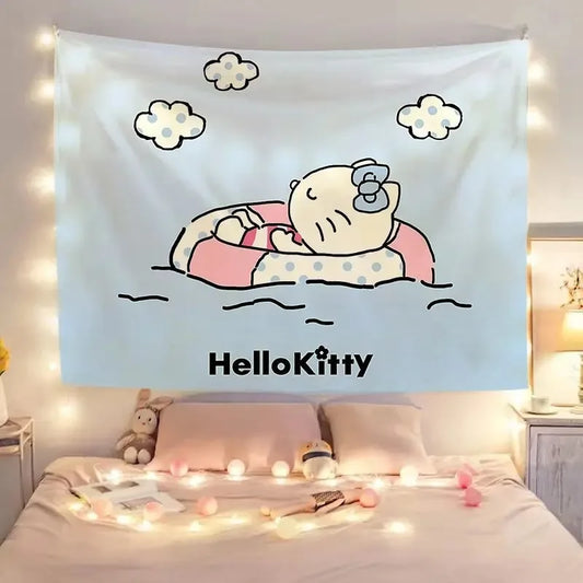 Hello‑Kitty Wandteppich im modernen Cartoon‑Stil