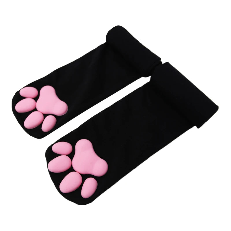 Katze Pfote 3D Socken Für Frauen Mädchen Kawaii Katze Klaue Zehen Mützen Nettes Geschenk Lolita Pfote Pads Cosplay Katze Pfote pad Oberschenkel Hohe Socken Neue So ist Leben