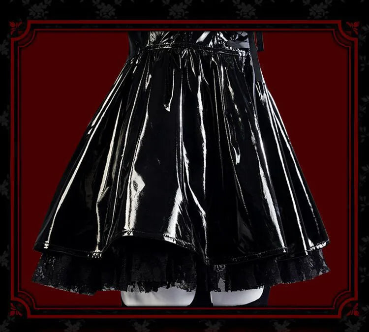 Misa Amane Cosplay Kostüm Perücke Kunstleder Sexy Kleid Halskette Spitze Ärmel Strümpfe Frauen Uniformen Anime Outfits