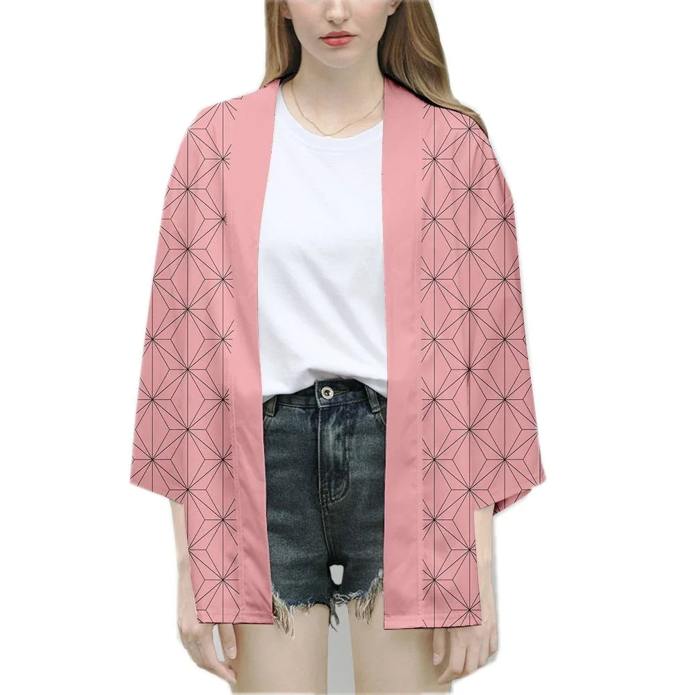 Männer Japa Nese Anime Samurai Tanjiro Kamado Grün Zurück Karo CT Kimono Haori Cardigan Zenitsu Azuma Yellow Kospy Kos Tsume So ist Leben