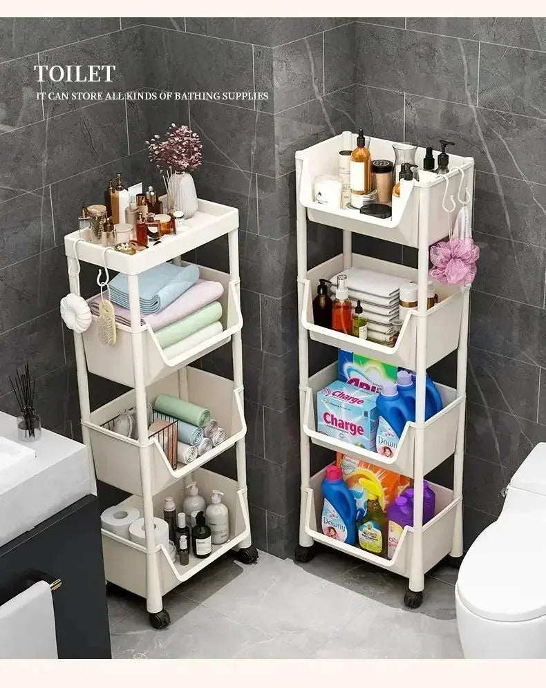 Trolley Bücherregal Küche Lagerregal Küche Ecke Schmaler Schlitz Lagerschrank Badezimmer Wohnzimmer Home Organizer - So ist Leben