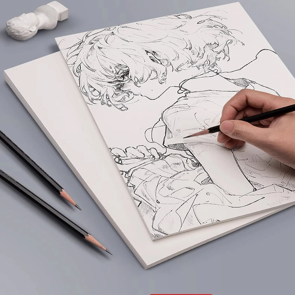Skizzenpapier 25 Blatt A4/A3/8K/16K 160 g Künstlerpapier für Erwachsene und Studenten – Graphit, Kohle, Bleistift, Buntstiftzeichnung So ist Leben