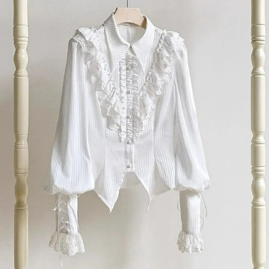 Japanische Kawaii Lolita Blusen Frauen Viktorianischen Vintage Laterne Hülse Shirts Tops Y2k Ästhetischen Cospaly JK Blusas Mujer De Moda - So ist Leben