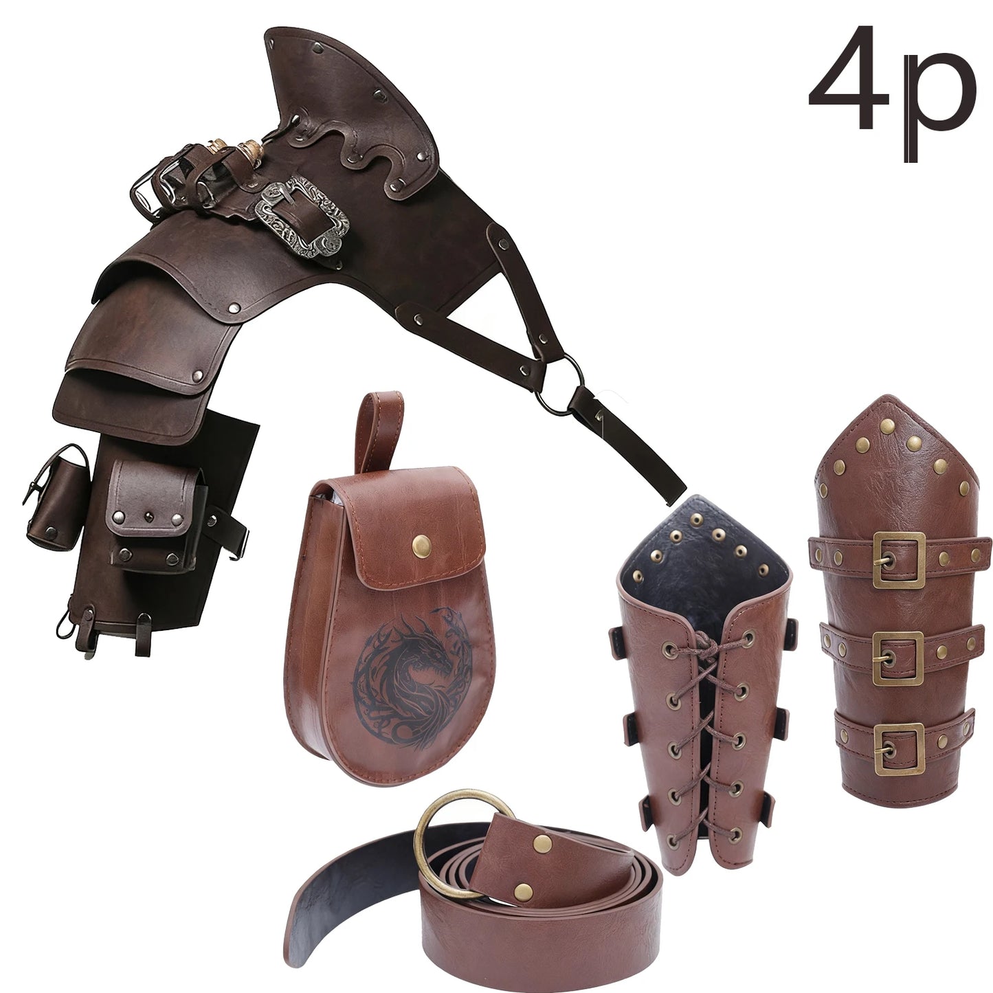 Mittelalterlicher Wikinger-Krieger, Ritter, Schulterpanzer, Gladiator, Piraten-Pauldrons, Steampunk, Vintage-Stil, PU-Leder, Spaulders, Cosplay-Kostüm So ist Leben