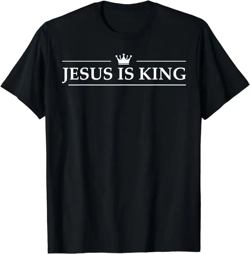 T-Shirt „Jesus ist König“, christlicher Glaube und Schriftvers, Unisex-Stil, für Damen und Herren, grafische, individuell bedruckte T-Shirts