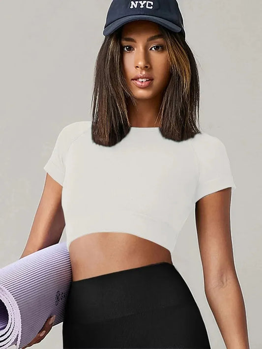 Frauen Yoga Top Nahtlose Sport T Shirts Fitness Kleidung Kurzarm Yoga Shirt Gym Top Laufen Active Wear Sport Top So ist Leben