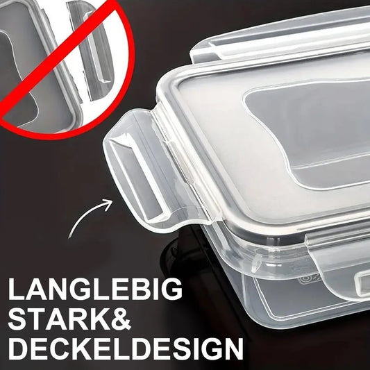 12-teilige versiegelte Kühlschrank-Aufbewahrungsbox mit Deckel, Crisper, Lebensmittel, behält die Frische, transparentes Vorratsglas, Lunchbox mit Deckel So ist Leben