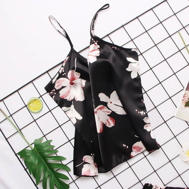 Damen Satin Seide Spitze Cami Weste Shorts Dessous Pyjamas Set Sommer Frauen Pyjamas Sets Zwei Stück Set Pijama Für Frau So ist Leben