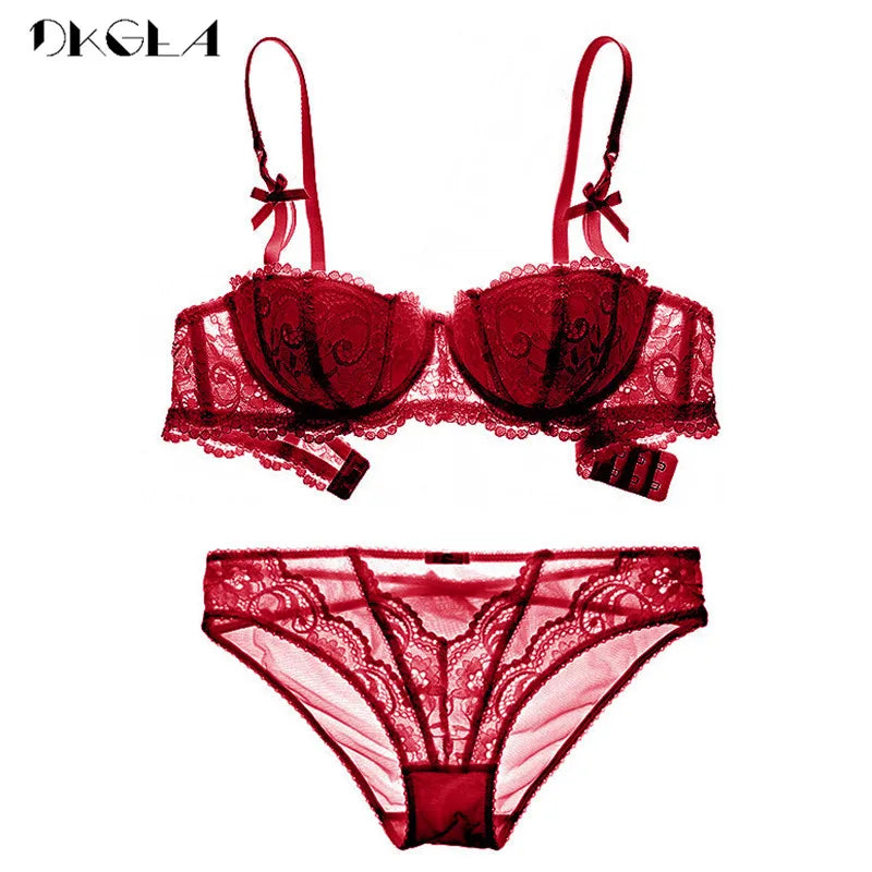 Neue Halbe Tasse Bh Höschen Sets Rot Frauen Dessous Set Stickerei Weiß Büstenhalter Dünne Baumwolle Sexy Unterwäsche Set Spitze Bh C D Tasse So ist Leben