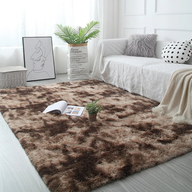 Weißer flauschiger Flurteppich Modernes Wohnzimmer - So ist Leben