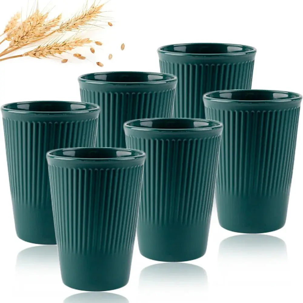 Eco-Friendly Wheat Straw 6Pcs/Set Unbreakable Multi-Purpose Drinking Cups Biodegradable Round Toothbrush Cup BPA-Free - So ist Leben