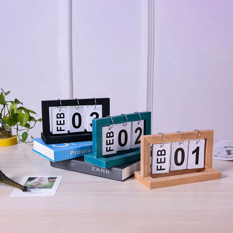 Holz Flip Kalender Perpetual Einfaches Design Home Study Dorm - So ist Leben