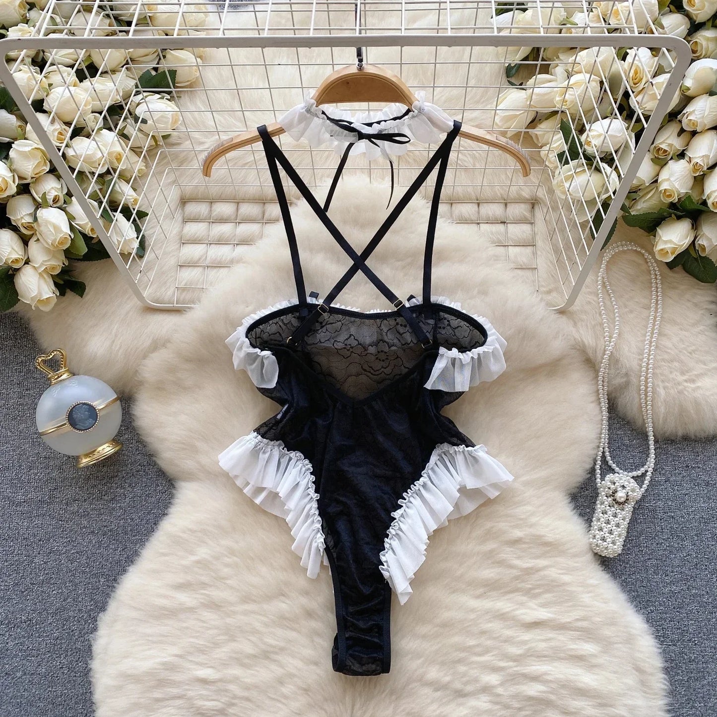 Overall Heißer Für Frauen Rüschen Spitze Strappy Onesie Camis Porno Uniform Sheer Sinnliche Magdalyn Bodycon Bodys Transparent Neue So ist Leben