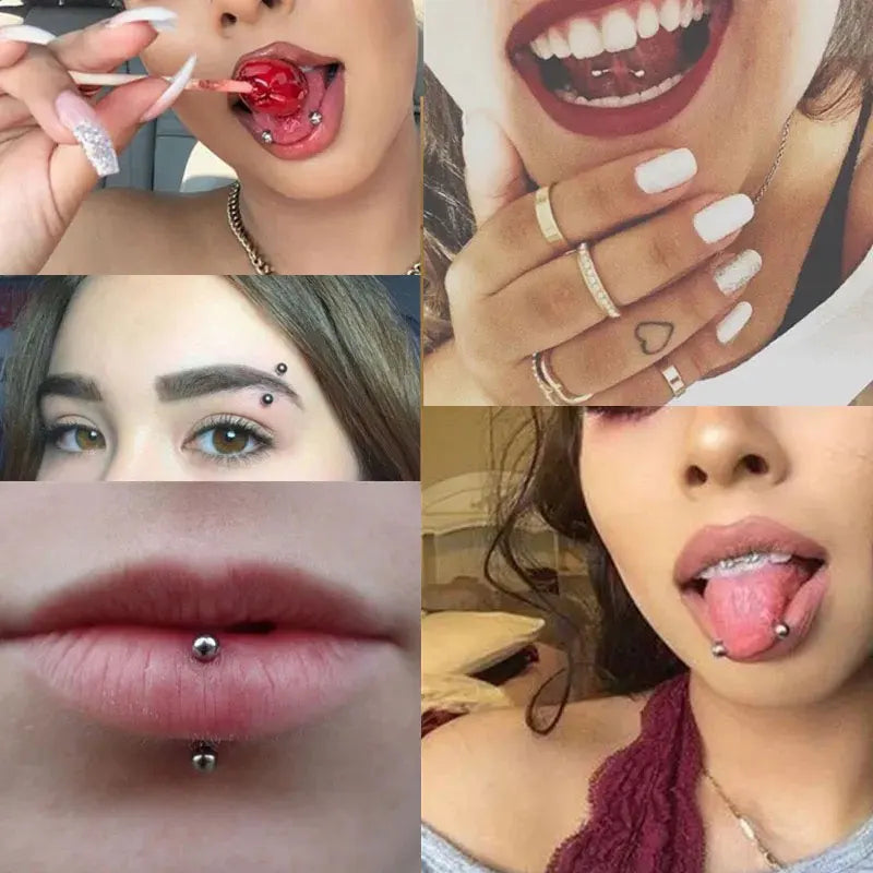Großhandel ASTM F136 Titan Blumen Rook Piercing Sterne Augenbraue Intarsien CZ 16G Innengewinde Banane Gebogene Lippe Nabel Piercing So ist Leben
