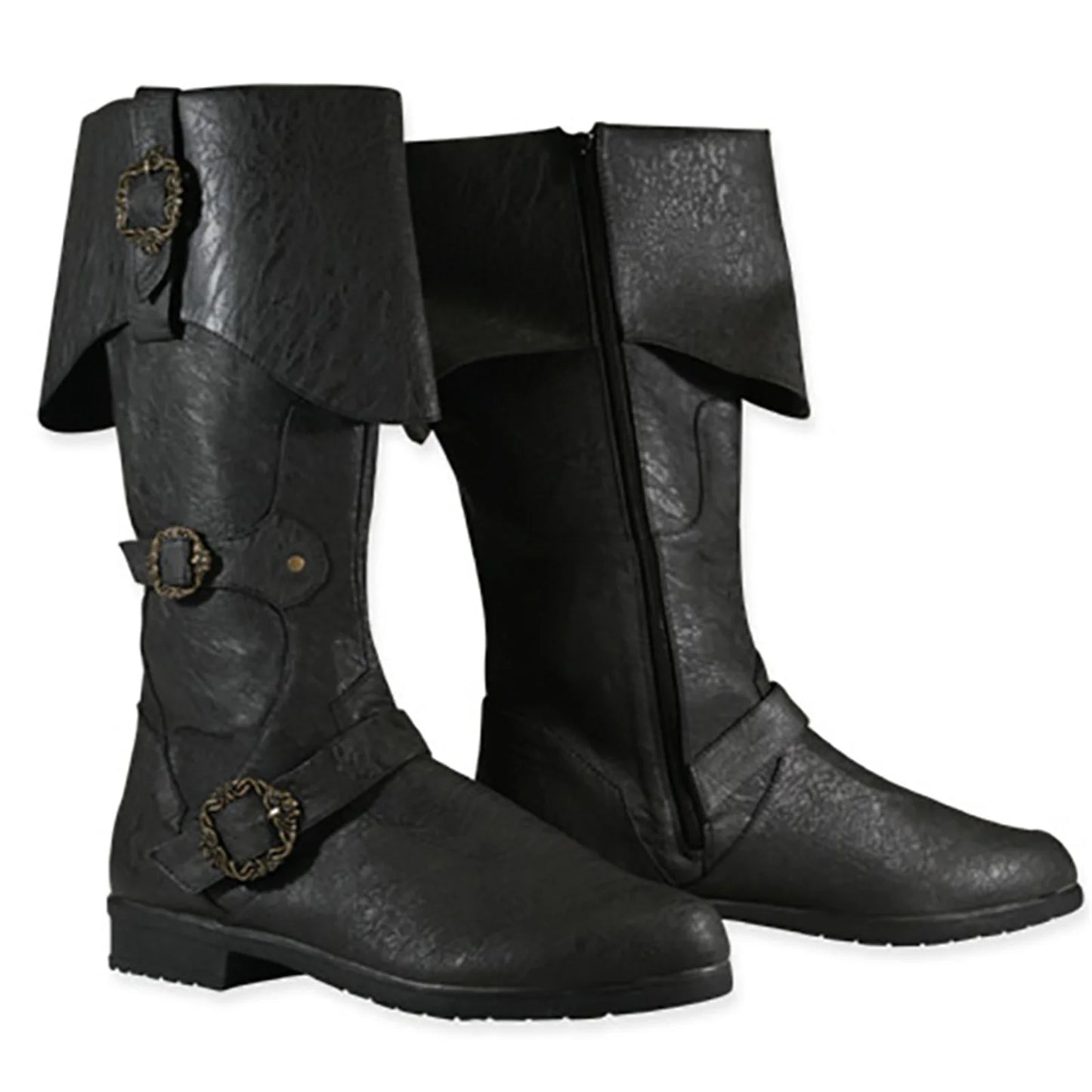 Retro Mittelalterliche Stiefel Nordic Viking Pirate Männer Frauen Stiefel Viking Pirate Steampunk Reiten Lange Cosplay Stiefel für Halloween Party So ist Leben