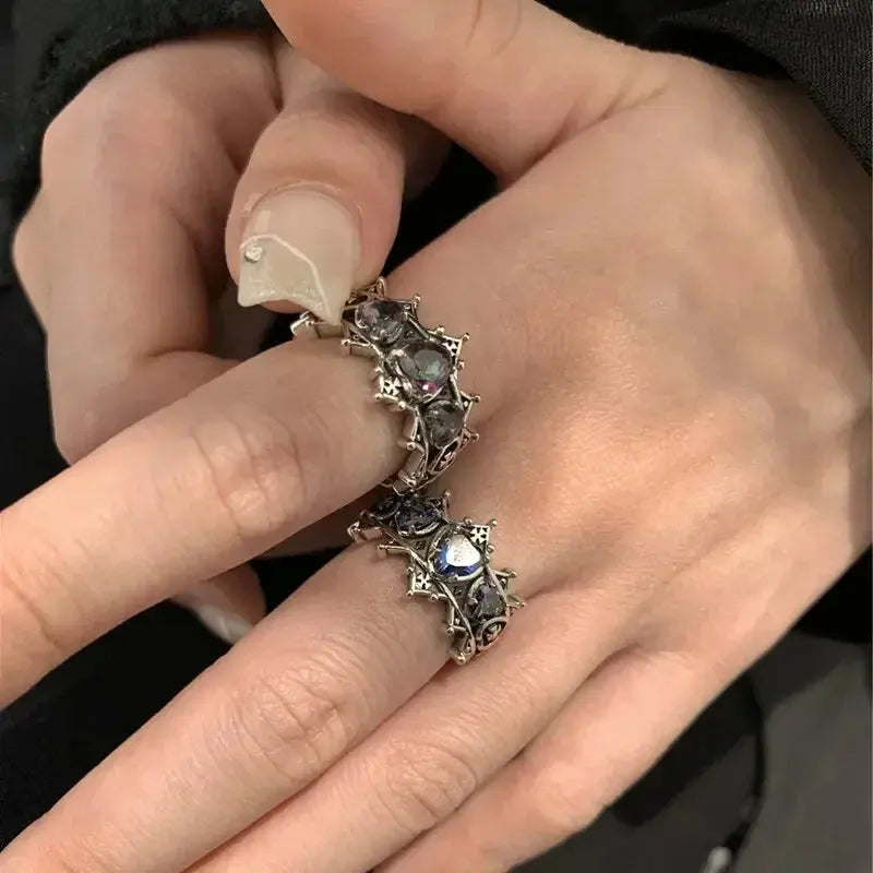 Vintage Lolita Gothic Liebe Herz Kreuz Ringe für Frauen Mädchen Braut - So ist Leben