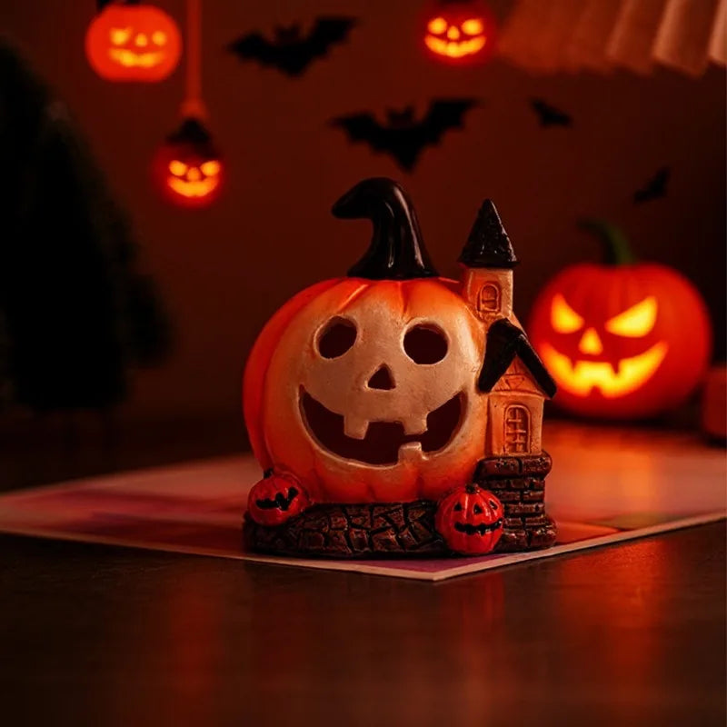 Halloween Horror Kürbis Spukhaus Dekorationen Harz Ornamente Home Desktop Ornamente Festliche Dekorationen So ist Leben