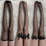 Sexy Overknee Lange Socken Frauen Mädchen Süße Lolita Bowknot Oberschenkel Hohe Netzstrümpfe Gothic Punk Spitze Mesh Legging So ist Leben