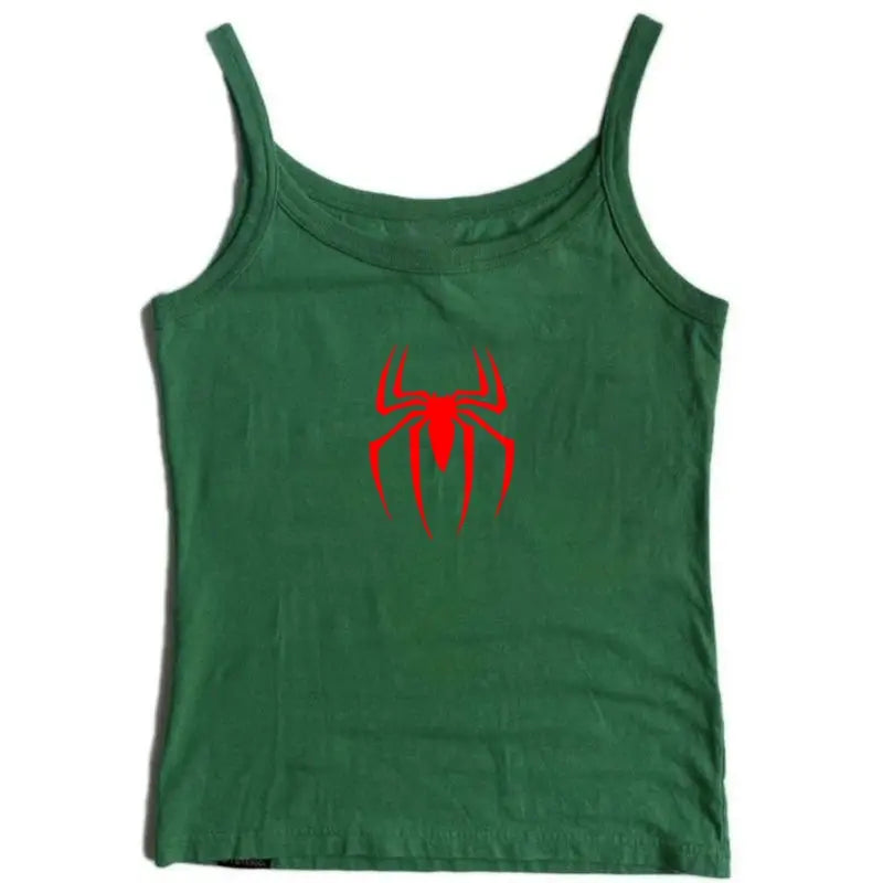 Y2k Tank Tops Sexy Frauen Sommer Camis Punk Y2K Harajuku Ärmellose Spinne Gedruckt Strumpfhosen Weste Femme Streetwear Grafik EMO Mädchen - So ist Leben