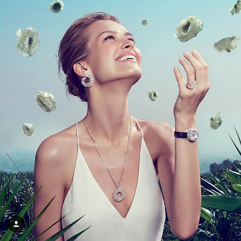 Zwei Größe Neue Design Luxus AAA Zirkon Olivenzweig Ohrringe und Anhänger Schmuck Sets Für Mode Frauen Hochzeit Schmuck Set AS128 So ist Leben