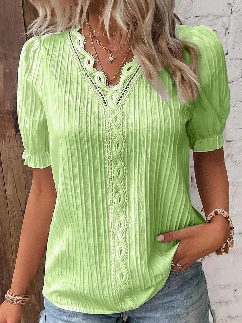 Kurzarm-Sommermode-Oberteile für Damen - So ist Leben