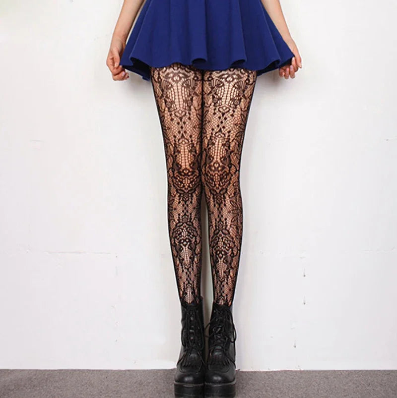 Gothic Leggings mit floralem Muster - So ist Leben