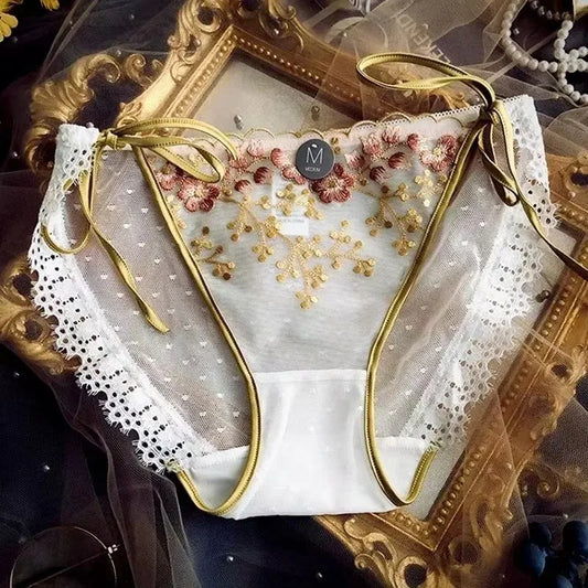 Damen Slip mit Spitze und modernem Blumenmuster - So ist Leben