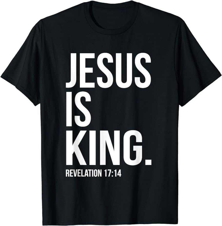 T-Shirt „Jesus ist König“, christlicher Glaube und Schriftvers, Unisex-Stil, für Damen und Herren, grafische, individuell bedruckte T-Shirts