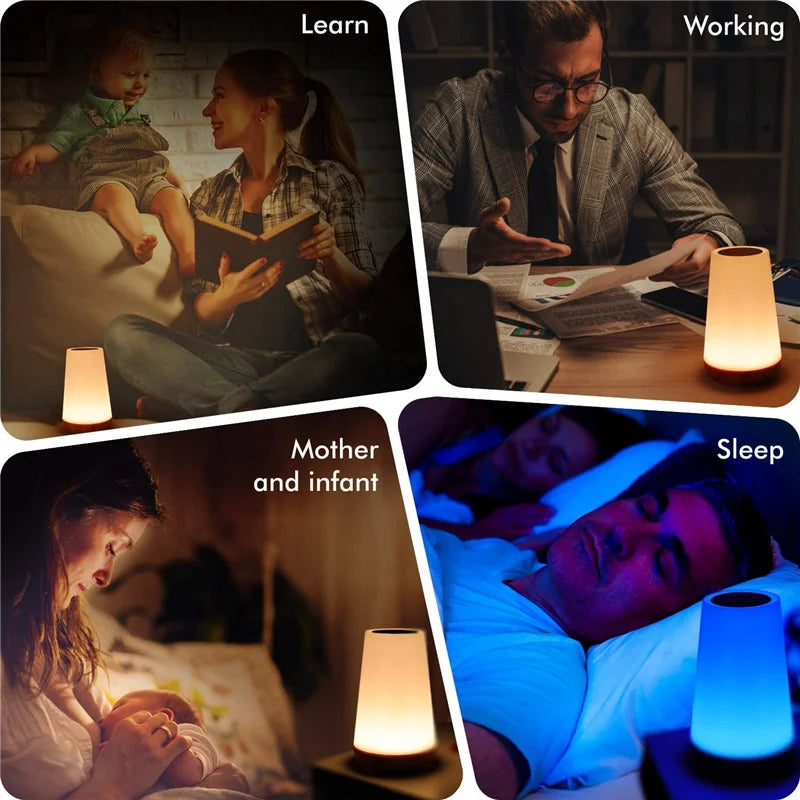 Nachtlicht mit 13 Farbwechseln, RGB-Fernbedienung, Touch-dimmbare Lampe, tragbare Tisch-Nachttischlampen, wiederaufladbare USB-Nachtlampe So ist Leben