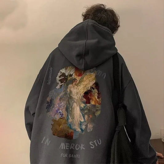 Neue Goth Grafik Gedruckt Pullover Hoodies Für Männer Y2K Vintage Streetwear Mit Kapuze Sweatshirts Herbst Baggy Hip Hop Mode Hoody So ist Leben