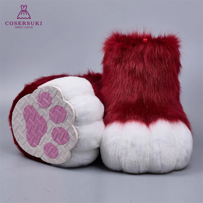 Kigurumi Fursuit Feline und Canine Paw Schuhe Pelzige Cosplay Schuhe Comic Con Performance Schuhe So ist Leben