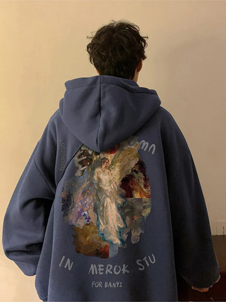 Neue Goth Grafik Gedruckt Pullover Hoodies Für Männer Y2K Vintage Streetwear Mit Kapuze Sweatshirts Herbst Baggy Hip Hop Mode Hoody So ist Leben