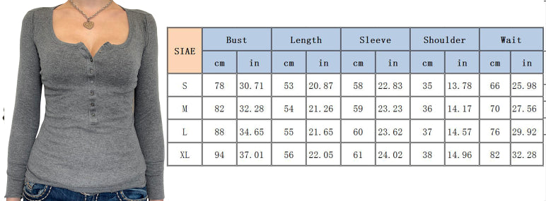 00er Jahre Retro Cottage Grunge T-Shirt Herbst gerippt gestrickt Langarm Slim Fit T-Shirts Y2K Fee 90er Jahre Vintage V-Ausschnitt Crop Tops Damen So ist Leben
