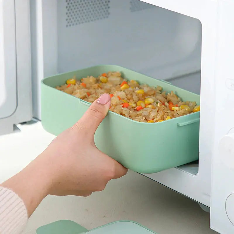 Eco-Friendly Bamboo Fiber Lunch Box Microwave Leakproof Bento Container for School/Office/Picnic Portable Food Storage Container - So ist Leben