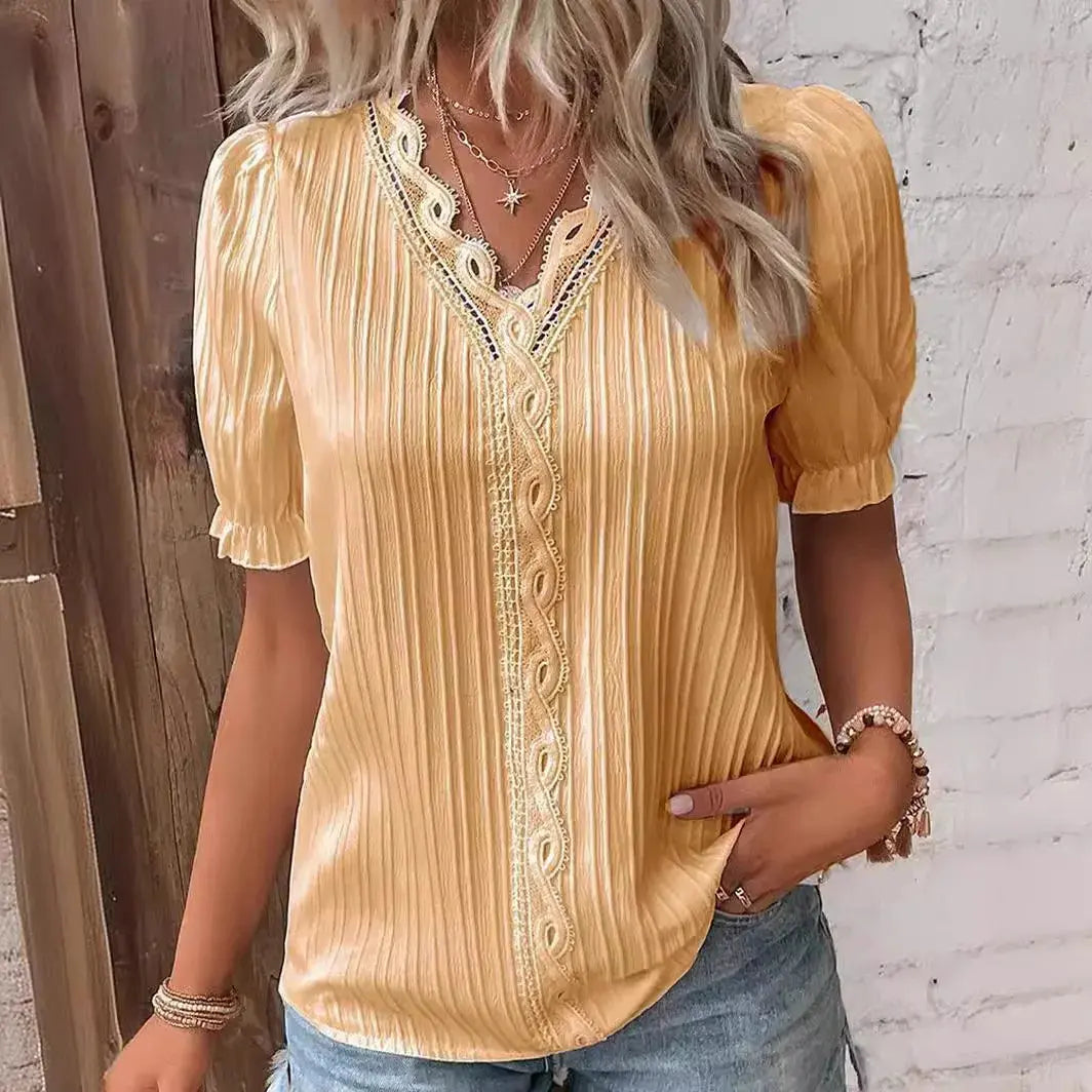 Kurzarm-Sommermode-Oberteile für Damen - So ist Leben