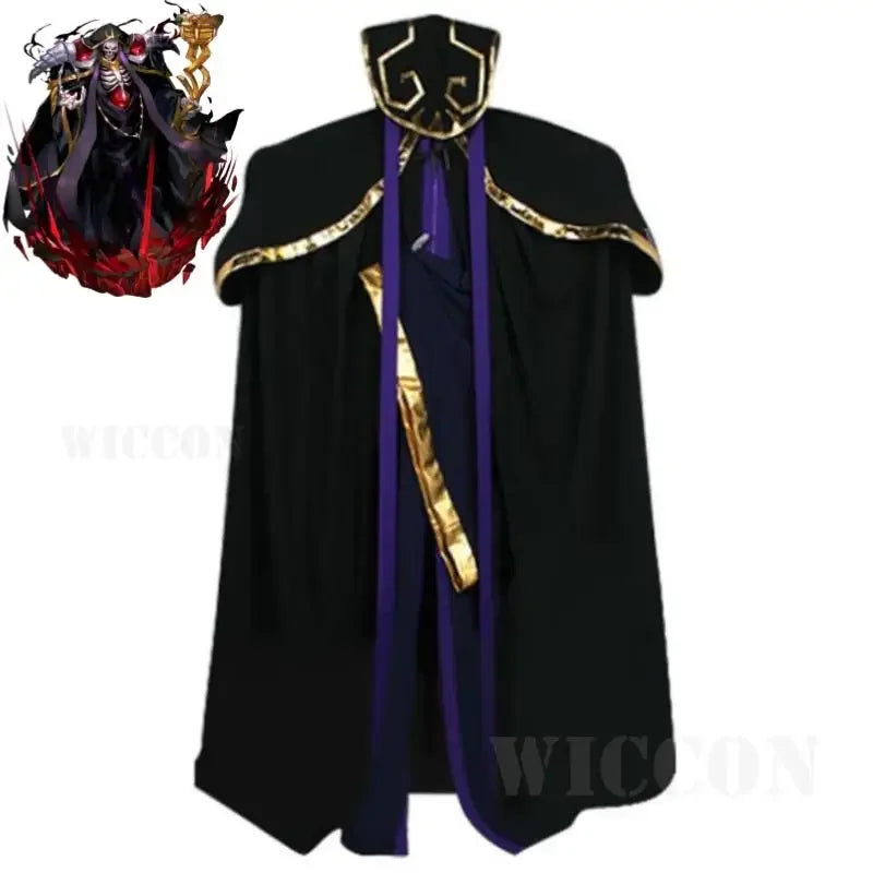 Anime OVERLORD Ainz Ooal Kleid Cosplay Kostüm Mantel Schwarze Uniform Halloween Bühne Leistung Karneval Partei Rolle Spielen Anzug So ist Leben