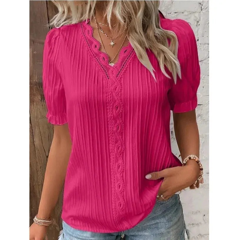 Kurzarm-Sommermode-Oberteile für Damen - So ist Leben