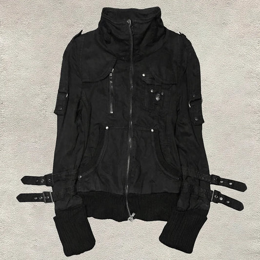 Goth Hoodies Y2k Kleidung 2000er Jahre Vintage Frauen Punk Reißverschluss Winter Mit Kapuze Koreanische Streetwear Harajuku Sweatshirts Mädchen Süße Hoody So ist Leben