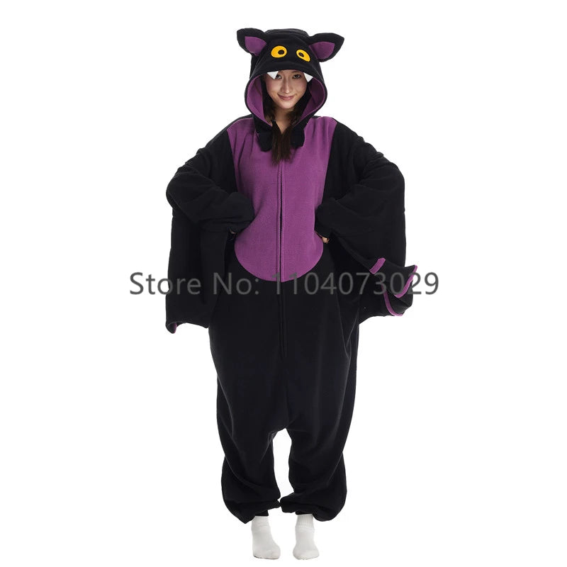 Onesieshow Tier Kigurumi Pyjamas Halloween Onesies Erwachsene Kinder Cartoon Fledermaus Pyjama Cosplay Party Kostüm Frauen Männer Homewear So ist Leben