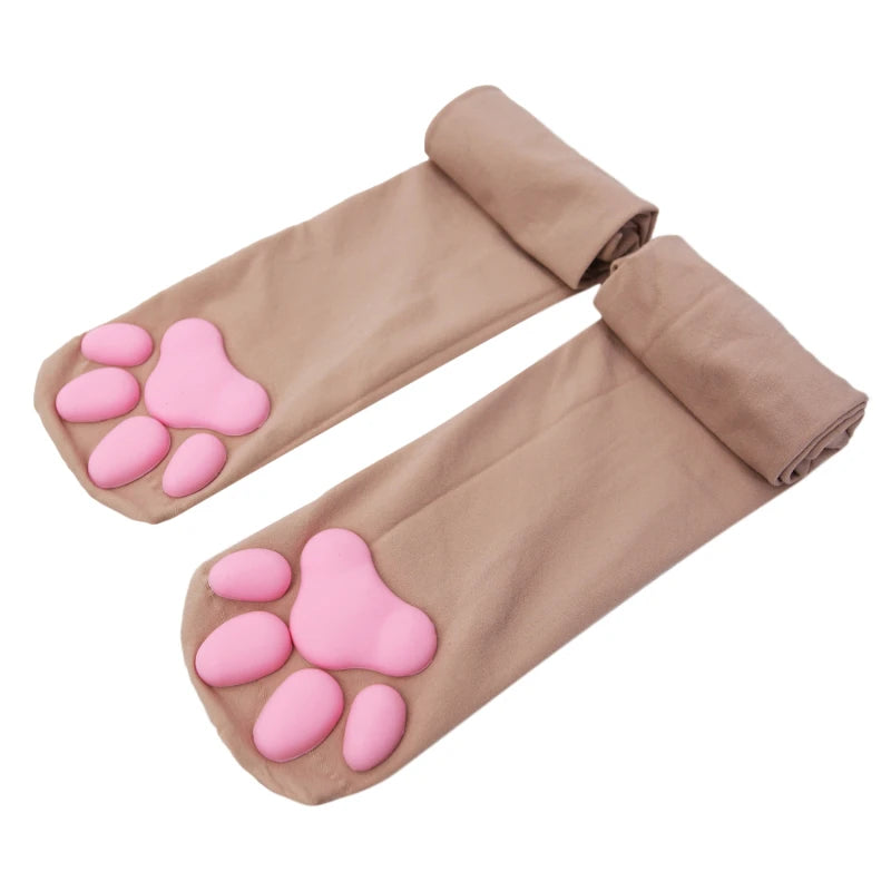 Katze Pfote 3D Socken Für Frauen Mädchen Kawaii Katze Klaue Zehen Mützen Nettes Geschenk Lolita Pfote Pads Cosplay Katze Pfote pad Oberschenkel Hohe Socken Neue So ist Leben
