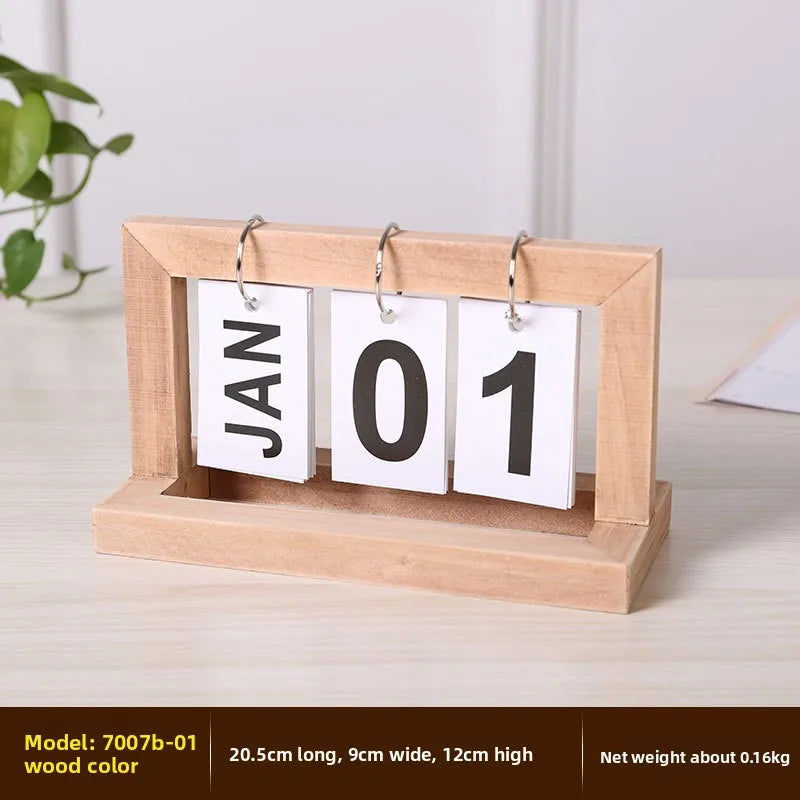 Holz Flip Kalender Perpetual Einfaches Design Home Study Dorm - So ist Leben