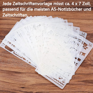 20-teiliges wiederverwendbares Bullet-Schablonen-Set für Tagebuch, Planer und Scrapbook-Dekoration So ist Leben