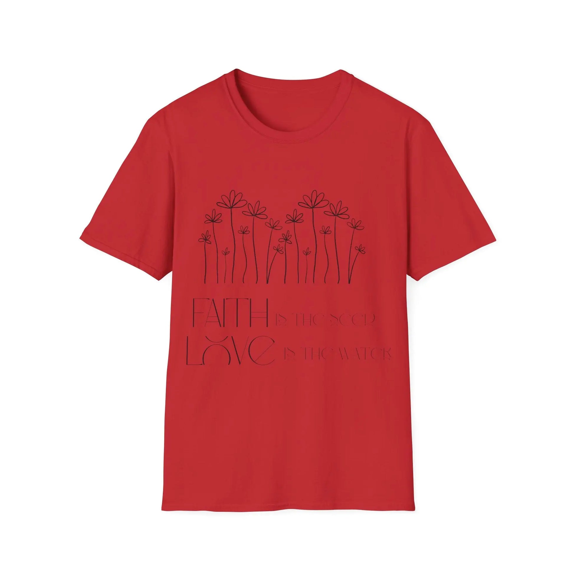 Faith & Love Floral Unisex Softstyle T-Shirt - So ist Leben