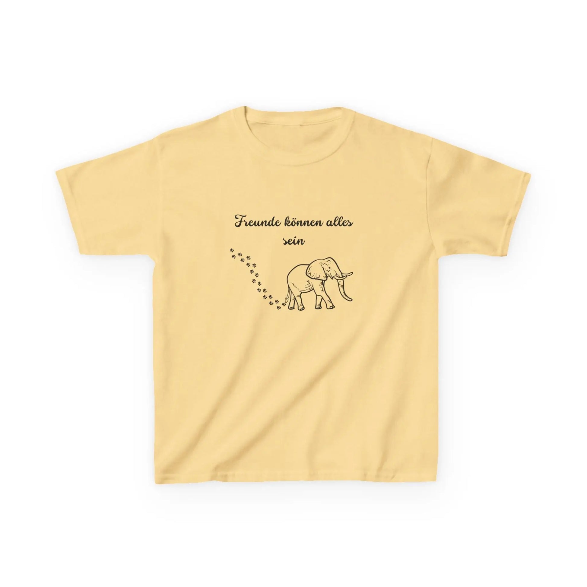 Cute Elephant Quote Kids Tee - "Freunde können alles sein" - Perfect for Playdates & Special Occasions - So ist Leben