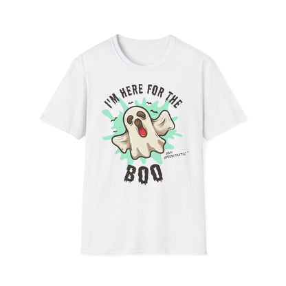 Halloween Ghost T-Shirt, I’m Here for the Boo Tee, Unisex Graphic Shirt, Spooky Season Top, Fun Costume T-Shirt Printify